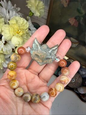 WILD & WISE • Labradorite Fox + Crazy Agate Bracelet: B1322